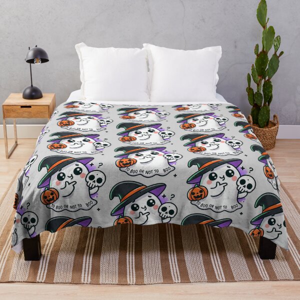 Item preview, Cute Halloween witch ghost with a skull and Jack'o'Lantern designed and sold by lliiaa1111.