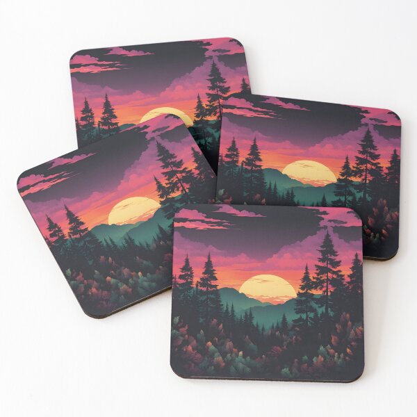 Item preview, Dark Forest Silhouettes at Sunset designed and sold by Creastore.
