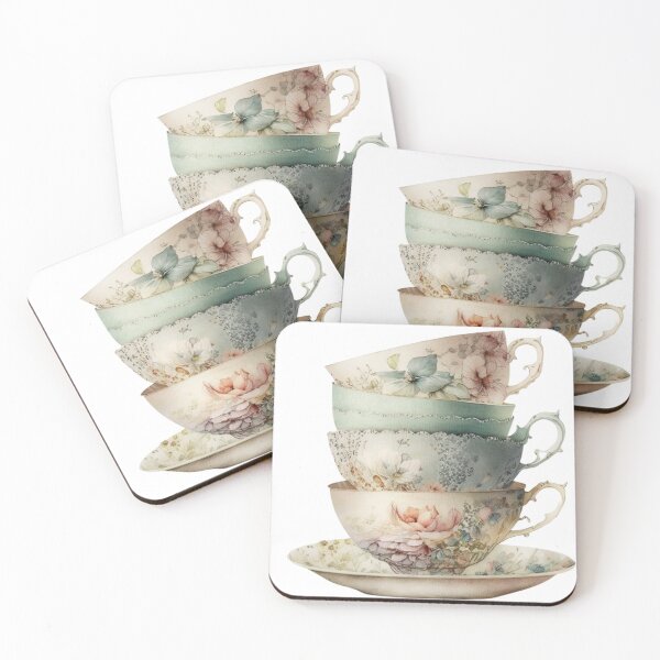 Item preview, Floral Tea Time - Cups designed and sold by GiraffeCreative.