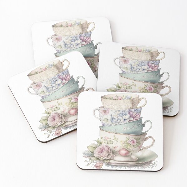 Item preview, Floral Tea Time - Cups designed and sold by GiraffeCreative.