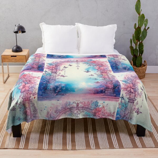 Item preview, Pink and blue watercolor floral arch, flowers and watercolour butterflies designed and sold by navitalidesign.