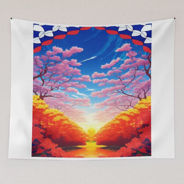 Item preview, “Symmetry in Seasons: A Digital Landscape” designed and sold by merve02shop.
