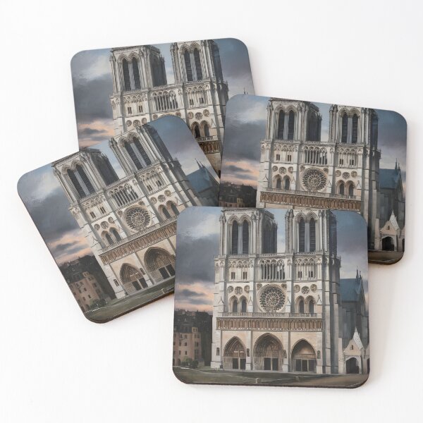 Item preview, Gothic Cathedral at Twilight Detailed Medieval Oil Painting designed and sold by PastCanvas.