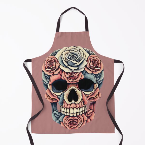 Item preview, Peach Rose Skull Art Sketch canvas designed and sold by ZulryLifestyles.