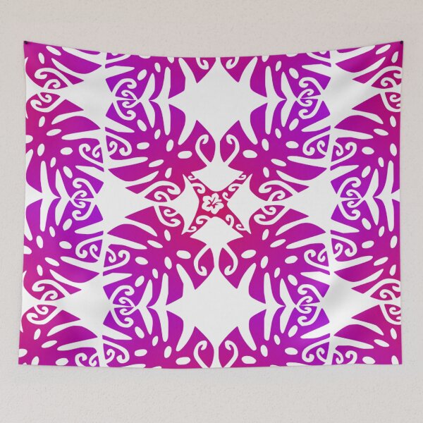 Item preview, MARAMA - purple (Polynesian plant pattern) designed and sold by Nesian-Tahiti.
