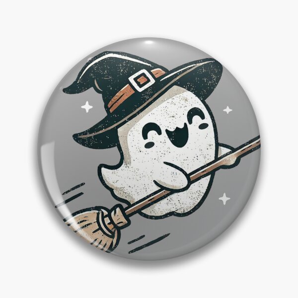 Item preview, Cute Halloween witch Ghost flying on a broom stick designed and sold by lliiaa1111.