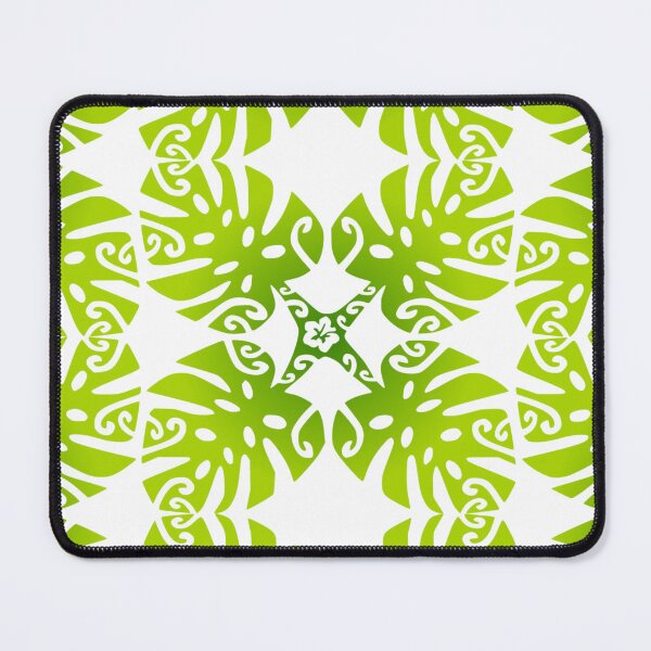 Item preview, MARAMA - green (Polynesian plant pattern) designed and sold by Nesian-Tahiti.