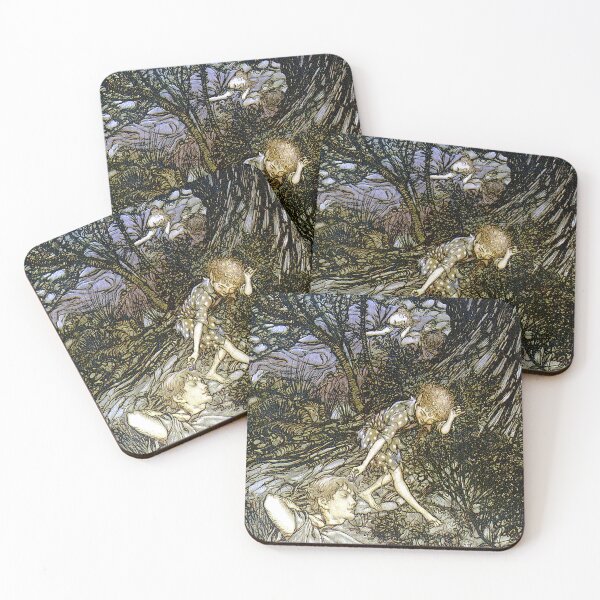 Item preview, On the Ground, Sleep Sound - Midsummer Night's Dream - Arthur Rackham  designed and sold by forgottenbeauty.