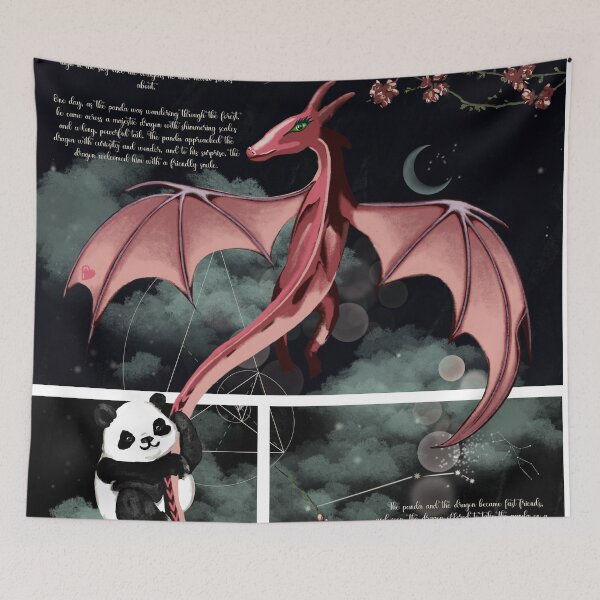 Item preview, The Panda and the Dragon - A Magical Fairytale Illustration designed and sold by Pandositive.