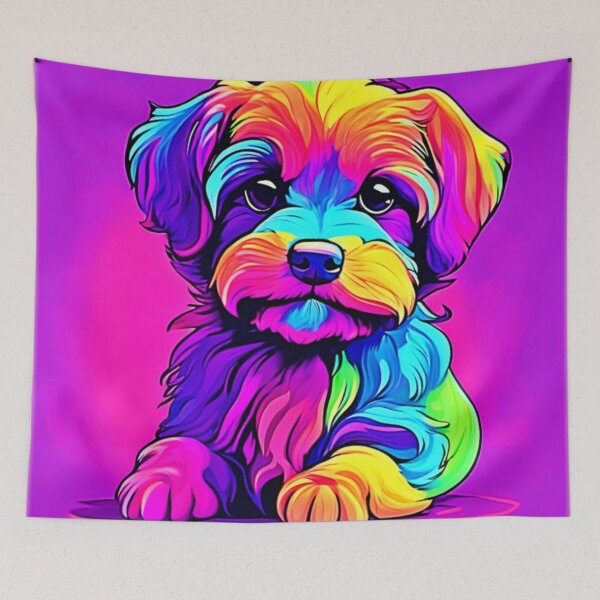 Item preview, Rainbow Puppy Artwork designed and sold by Health And Fitness Posts e-Store.