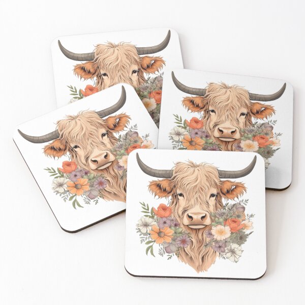 Item preview, Highland Cow with Floral designed and sold by ArtFromBeyond.
