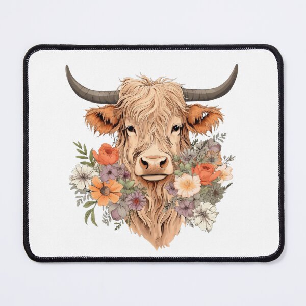 Item preview, Highland Cow with Floral designed and sold by ArtFromBeyond.