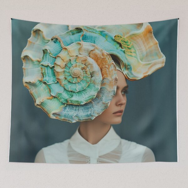 Item preview, "Woman in Shell Headpiece" designed and sold by MacroArtHub.