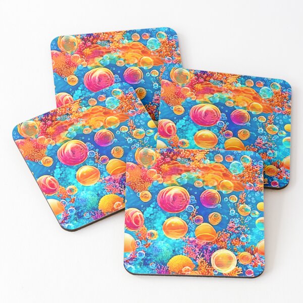 Item preview, Colorful Coral Reef Bubbles designed and sold by Health And Fitness Posts e-Store.