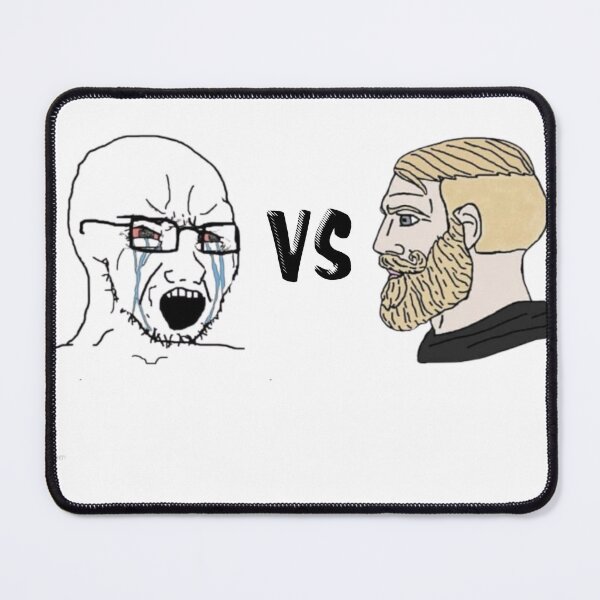 Item preview, crying wojak chad Soyboy Vs Yes Chad designed and sold by Maystro-design.