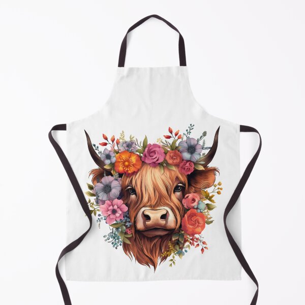 Item preview, Highland Cow with Floral designed and sold by ArtFromBeyond.