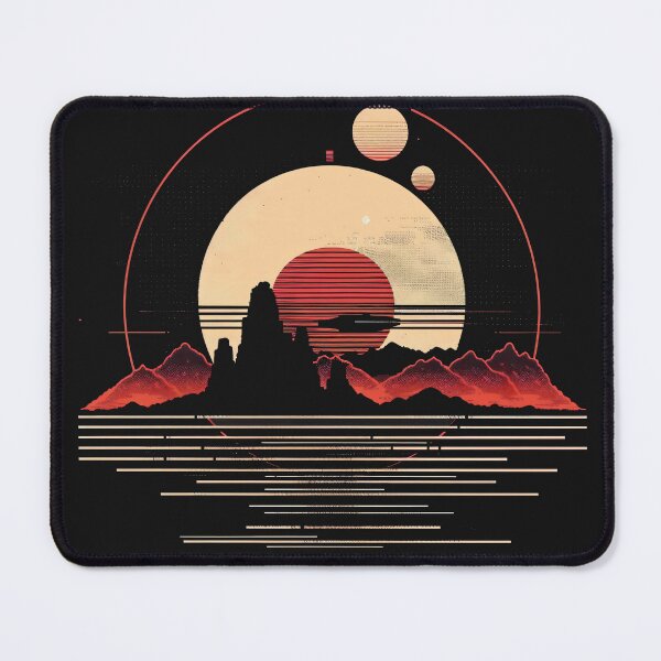 Item preview, Retro-Futuristic Dual Planet Landscape designed and sold by Anarodic.