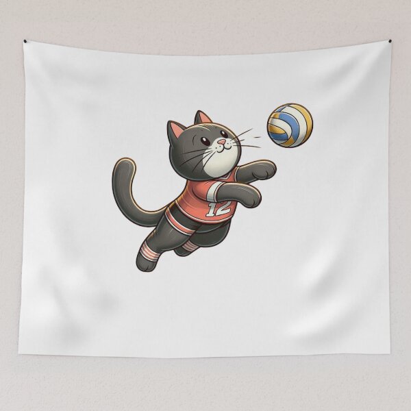 Item preview, volleyball cat designed and sold by Bossnovak.