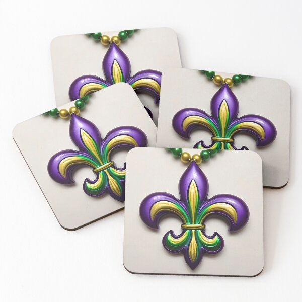 Item preview, A Purple, Gold, and Green Fleur de Lis designed and sold by BougieSouthern.