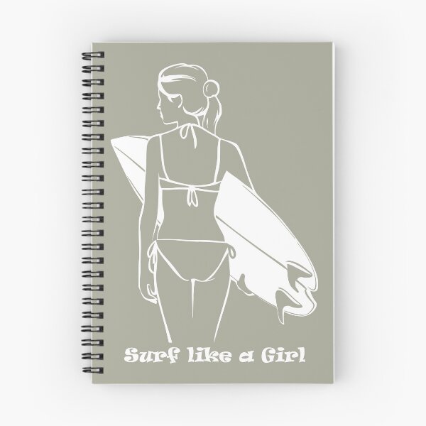 Item preview, Women's surf print. Surf like a girl line drawing designed and sold by hitNmiss.