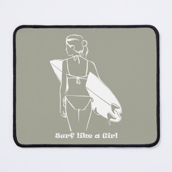 Item preview, Women's surf print. Surf like a girl line drawing designed and sold by hitNmiss.