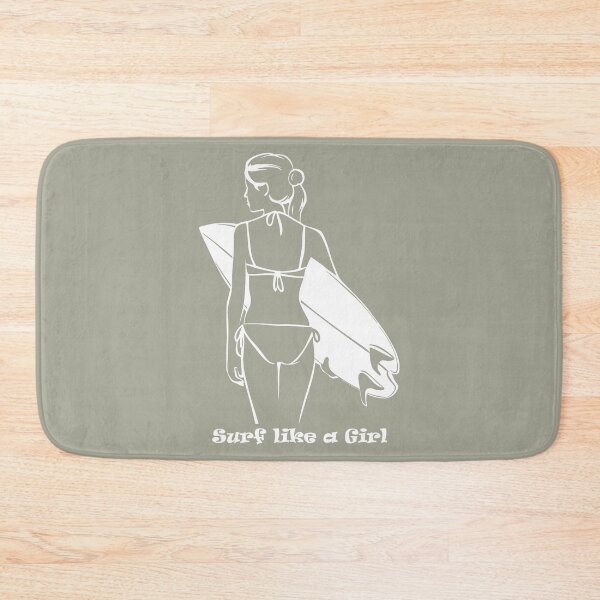 Item preview, Women's surf print. Surf like a girl line drawing designed and sold by hitNmiss.