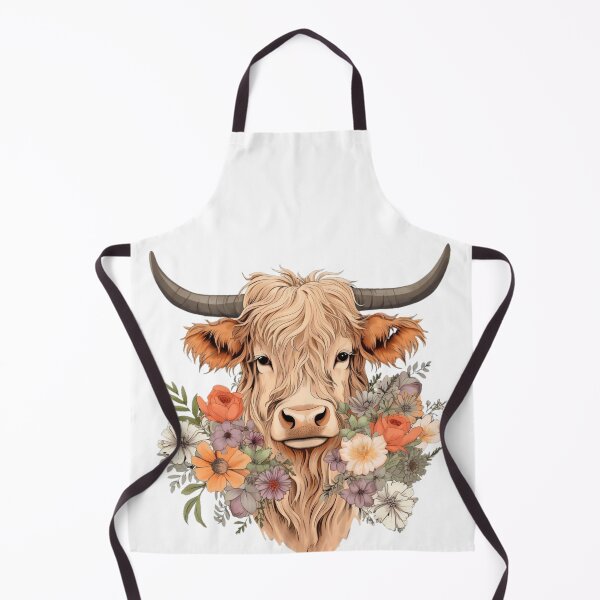 Item preview, Highland Cow with Floral designed and sold by ArtFromBeyond.