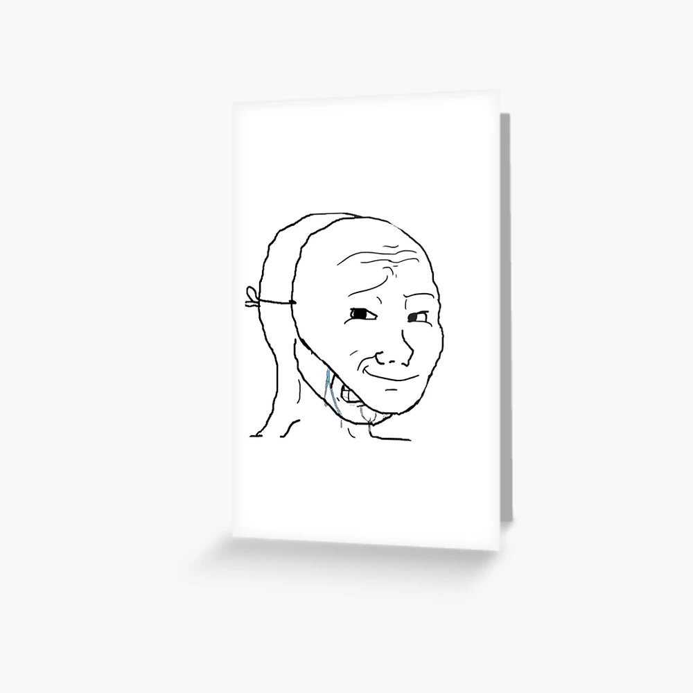crying wojak mask Crying inside meme funny angry sad pepe Greeting Card
