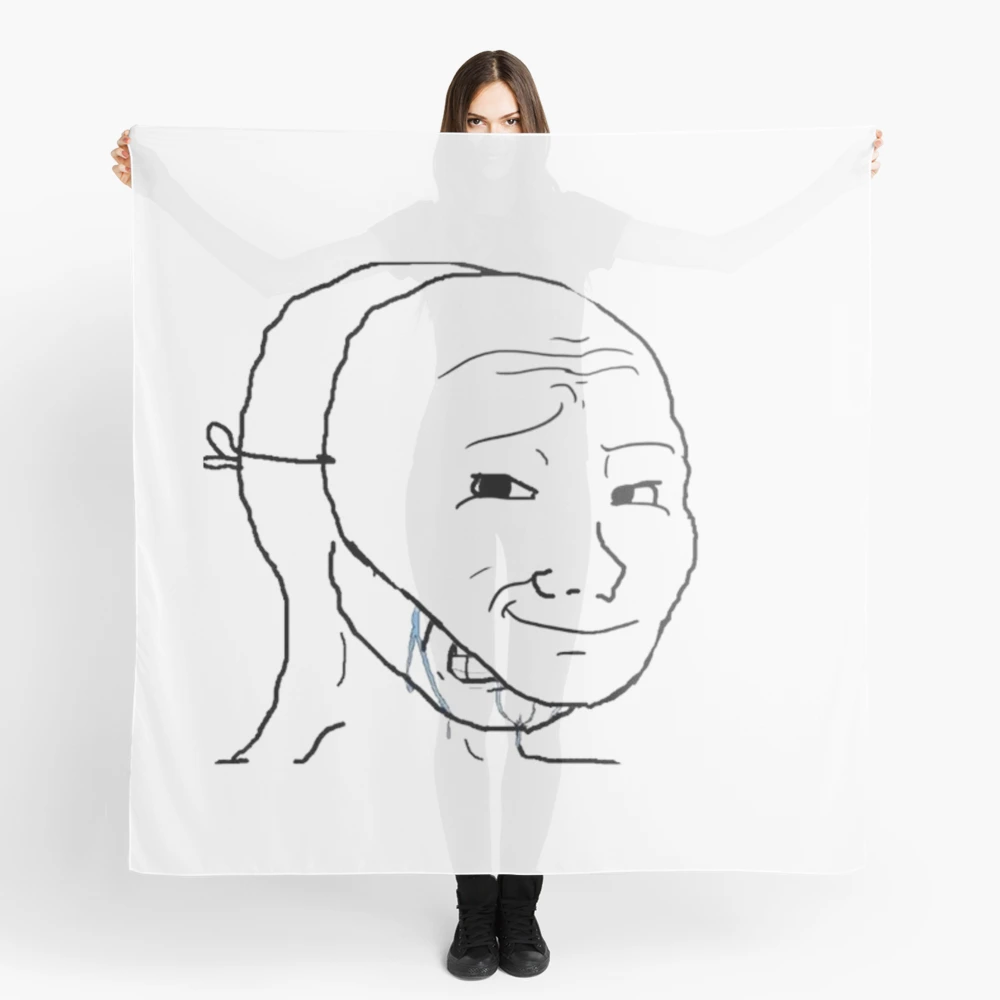 crying wojak mask Crying inside meme funny angry sad pepe Scarf