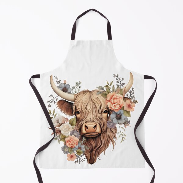 Item preview, Highland Cow with Floral designed and sold by ArtFromBeyond.
