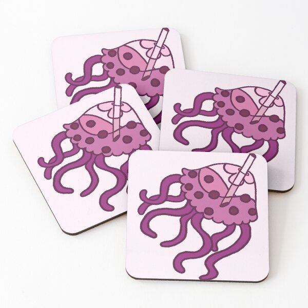 Item preview, Strawberry Boba Tea Jellyfish designed and sold by RainDesignz.