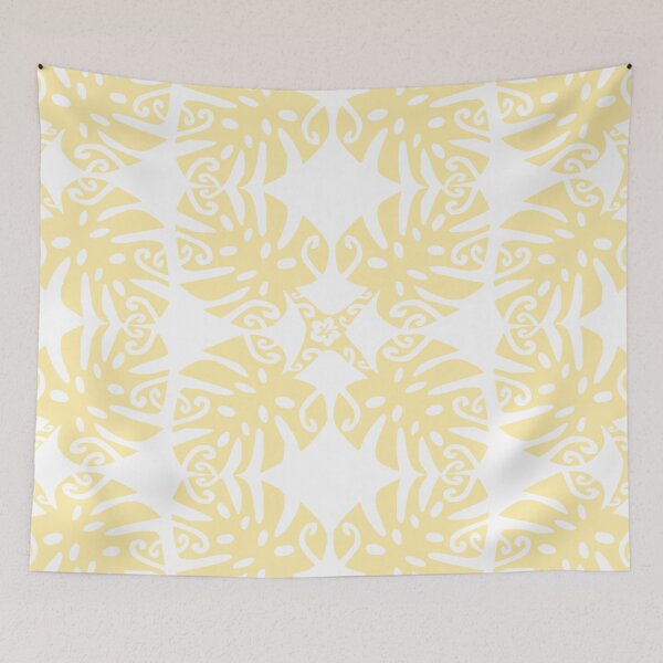 Item preview, MARAMA - tangerine (Polynesian plant pattern) designed and sold by Nesian-Tahiti.