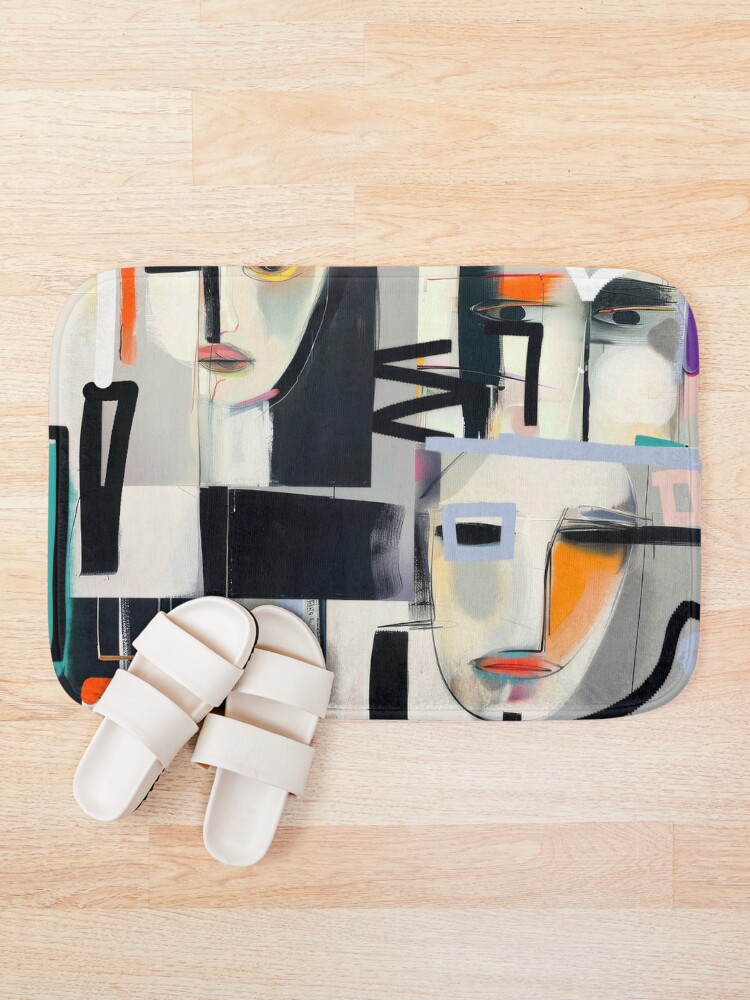Thumbnail 1 of 6, Bath Mat, Abstract Faces 5 designed and sold by irenaorlov.
