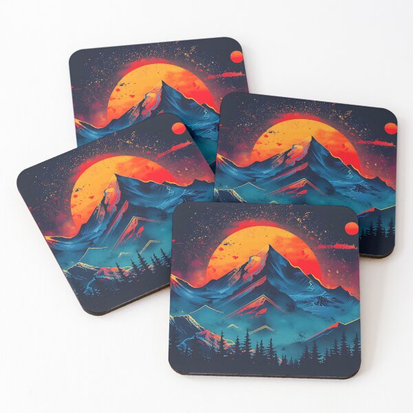 Item preview, Retro Sunset Mountain Scene designed and sold by Logic72.