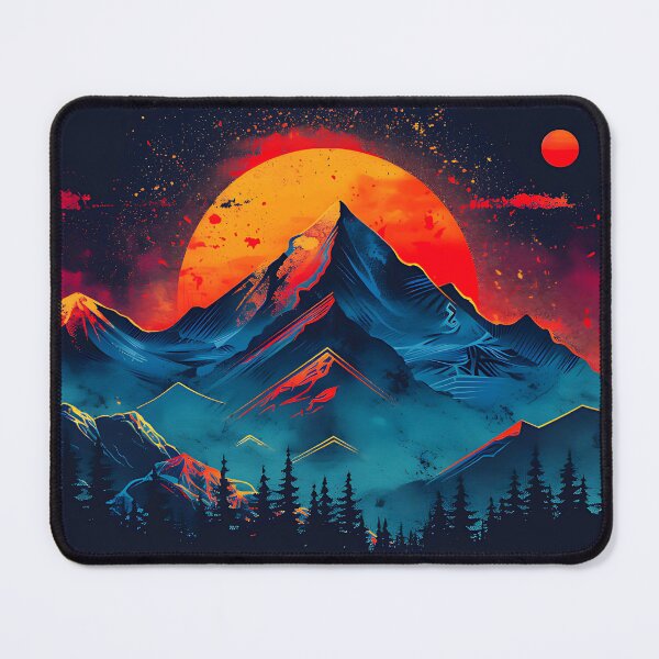 Item preview, Retro Sunset Mountain Scene designed and sold by Logic72.