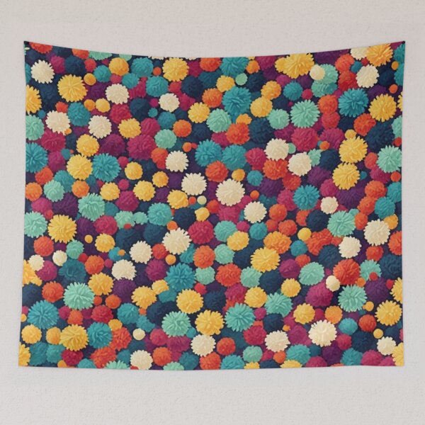 Item preview, Abstract Colorful Pom Pom Pattern designed and sold by calibrit.
