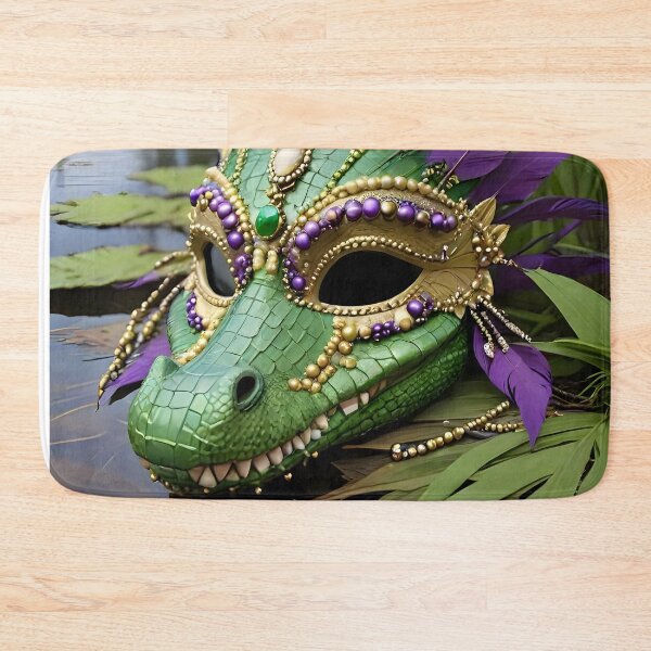 Item preview, Mardi Gras Gator with Mask, Beads and Feathers designed and sold by BougieSouthern.