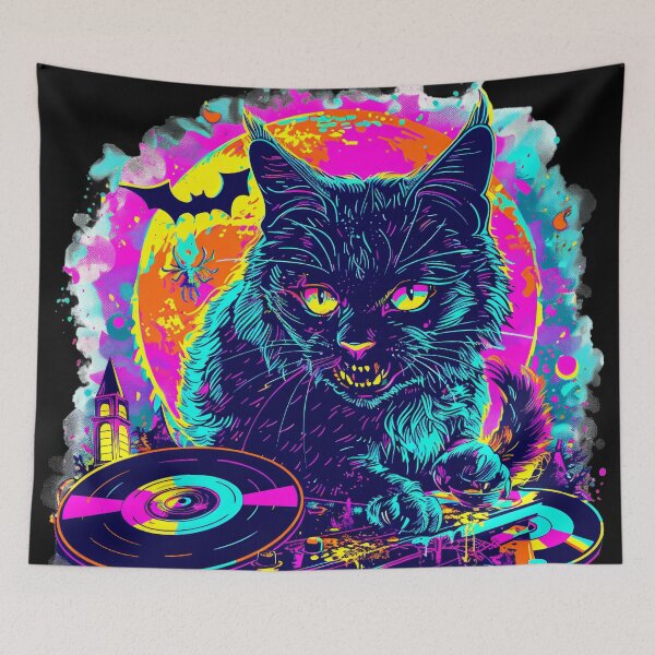 Item preview, Evil DJ Cat designed and sold by Caracas-Vintage.