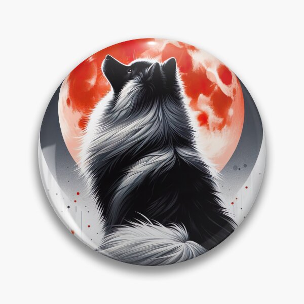 Item preview, Lunar Contemplation - Keeshond's Moonlit Reverie designed and sold by Woof-n-Wear.