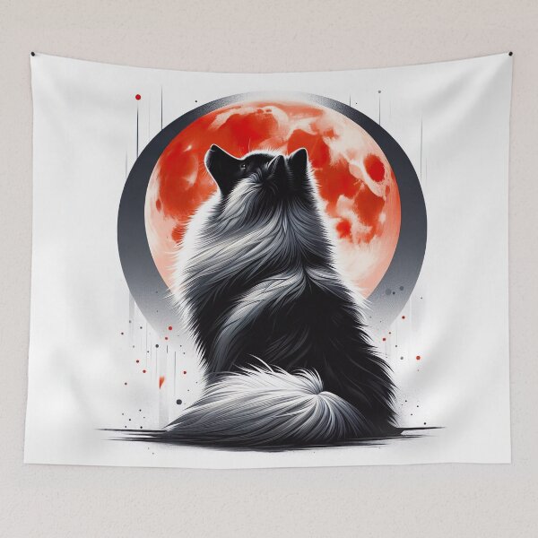 Item preview, Lunar Contemplation - Keeshond's Moonlit Reverie designed and sold by Woof-n-Wear.
