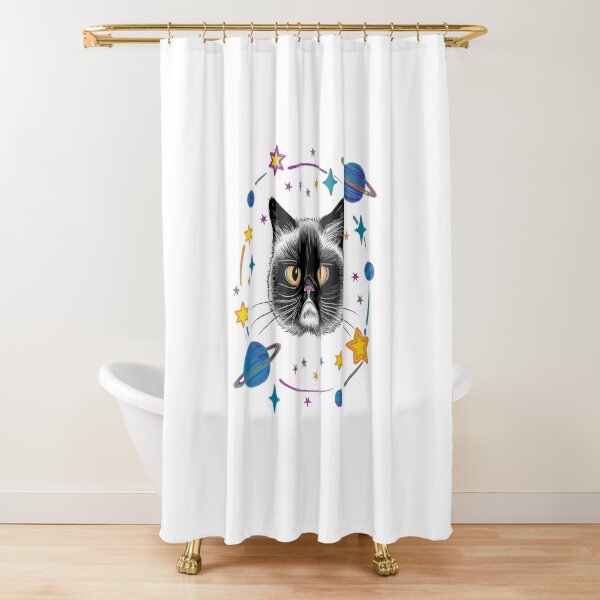 Space Cat Nyan Cat sell Funny Shower Curtain Meme