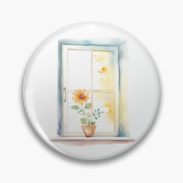 Item preview, Watercolor Window With Yellow Flower designed and sold by New-School-Wave.