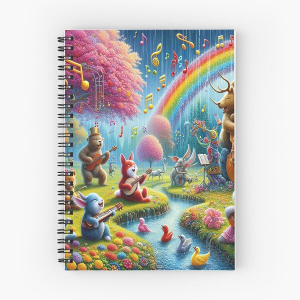 Item preview, A Band Of Happy Animals In Music Notation AI Generated designed and sold by BrightrDayMusicArt.