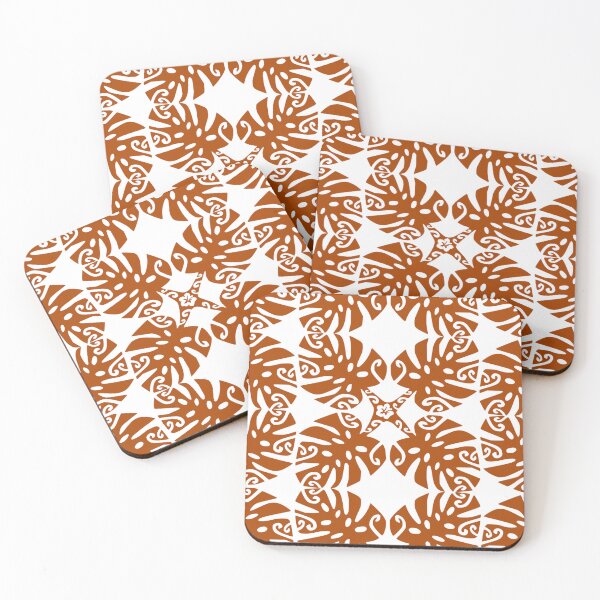 Item preview, MARAMA - brown (Polynesian plant pattern) designed and sold by Nesian-Tahiti.