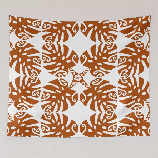 Item preview, MARAMA - brown (Polynesian plant pattern) designed and sold by Nesian-Tahiti.