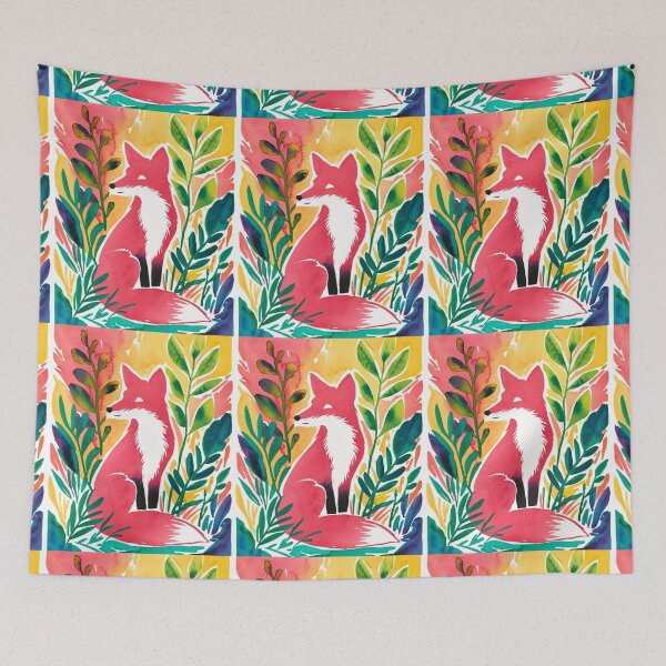 Item preview, Cute Fox. Adorable fox, watercolor fox, fox drawing, floral fox, fox image designed and sold by FoxVibes.