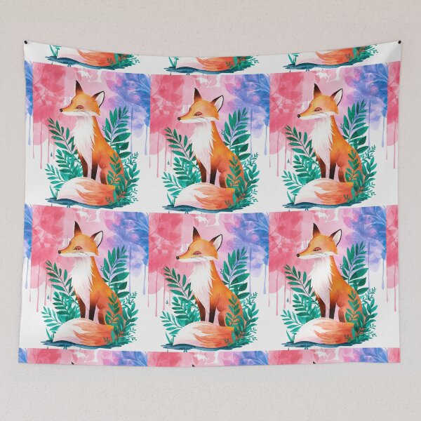 Artikelvorschau, Süßer Fuchs. Entzückender Fuchs, Aquarellfuchs, Fuchszeichnung, Blumenfuchs, Fuchsbild entworfen und verkauft von FoxVibes.