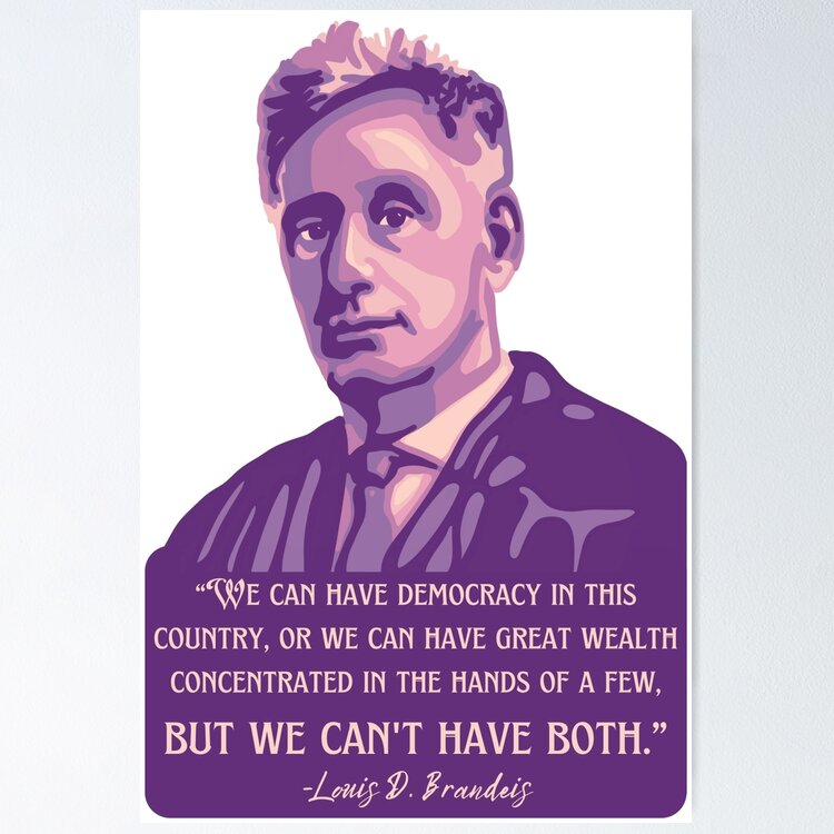 Louis D. Brandeis Portrait and Quote Sticker