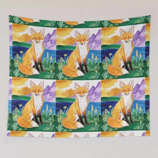 Artikelvorschau, Süßer Fuchs. Entzückender Fuchs, Aquarellfuchs, Fuchszeichnung, Blumenfuchs, Fuchsbild entworfen und verkauft von FoxVibes.