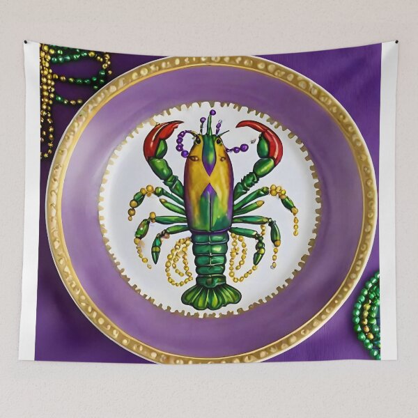 Item preview, Little Mardi Gras Crawdaddy Plate designed and sold by BougieSouthern.